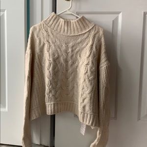 NWT Free people cropped cream sweater